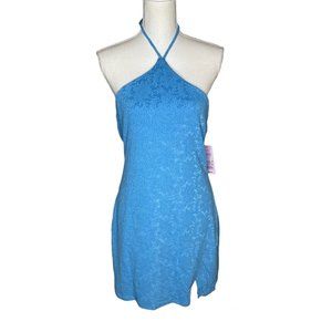 Wild Fable Women's Sleeveless Side Slit Bodycon Mini Dress Large Azure B…
